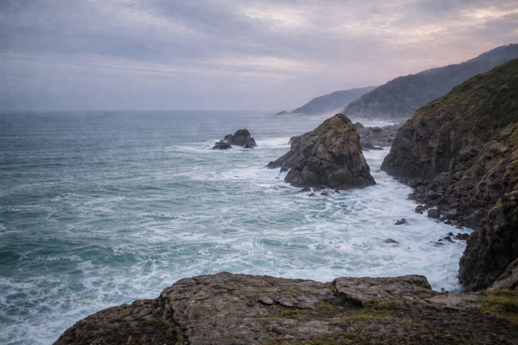 Klippen am stürmischen Ozean